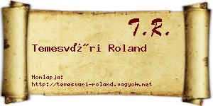 Temesvári Roland névjegykártya