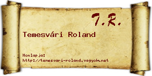 Temesvári Roland névjegykártya